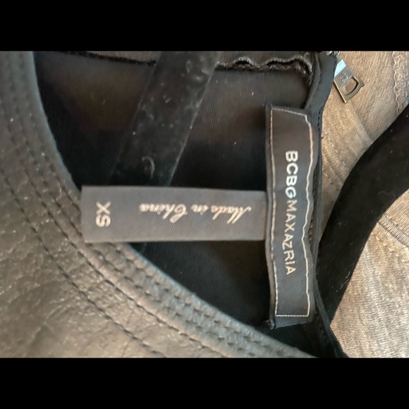 BCBG black leather sleeveless top - Picture 4 of 4